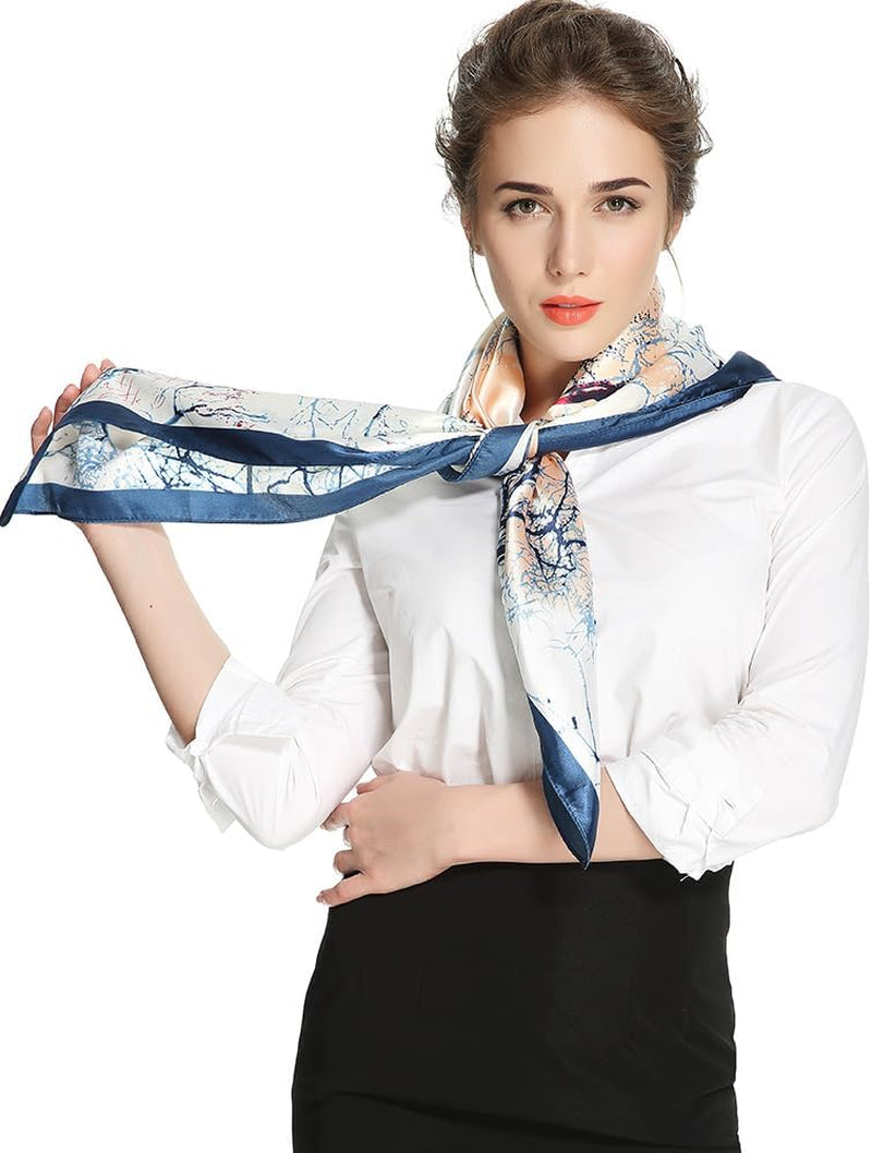 35X35 Large Square Satin Hair Scarf for Women – Silk-Feel Head Wrap, Night Protection, Fashion Bandana & Headscarf