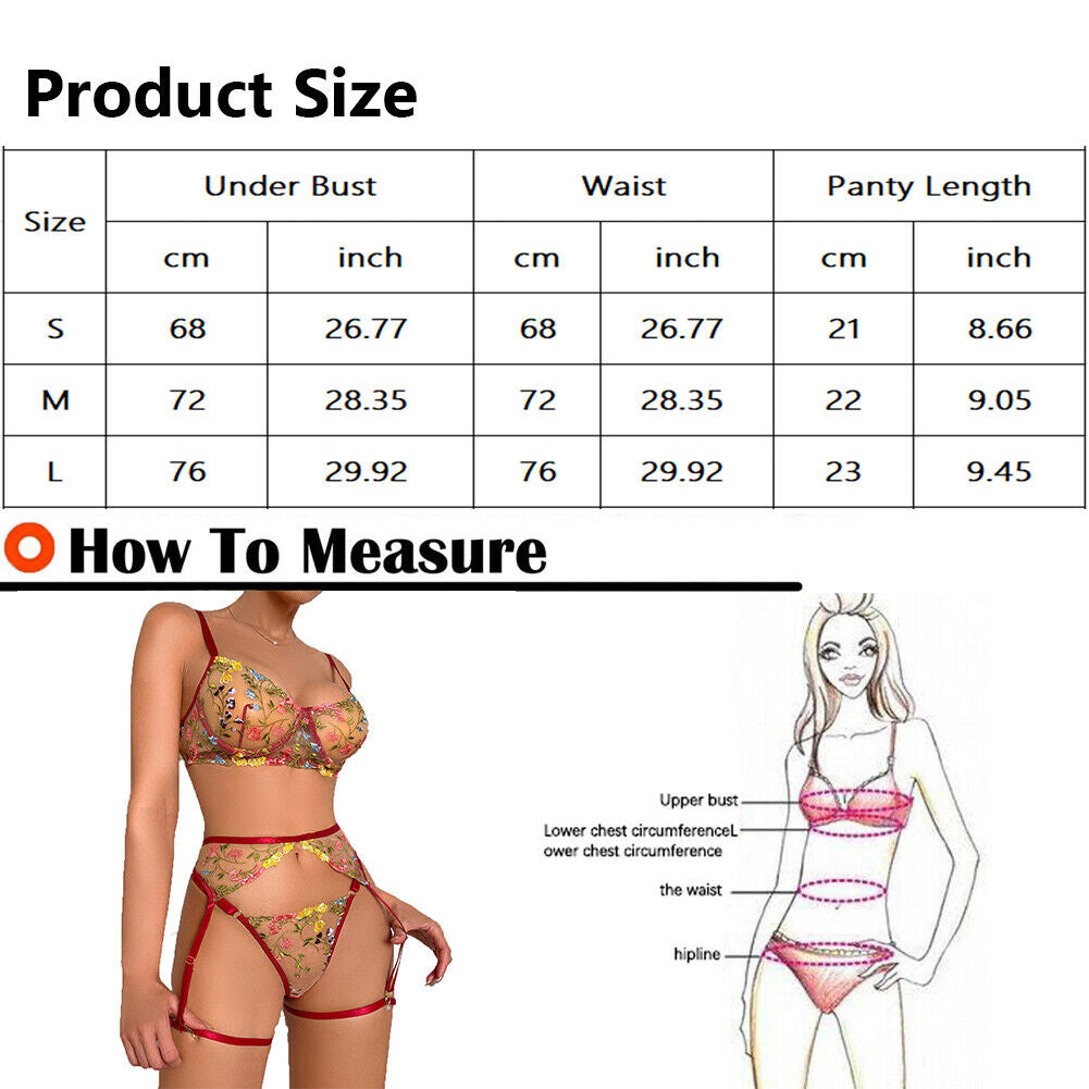 Women'S Sexy-Lingerie Lace Babydoll Bra Thong Set Sleepwear Underwear Nightwear