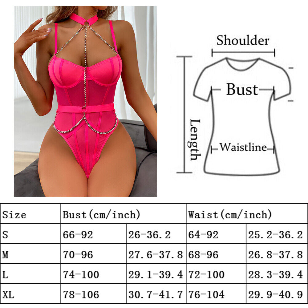 Women'S Sexy-Lingerie Lace Babydoll Bra Thong Set Sleepwear Underwear Nightwear