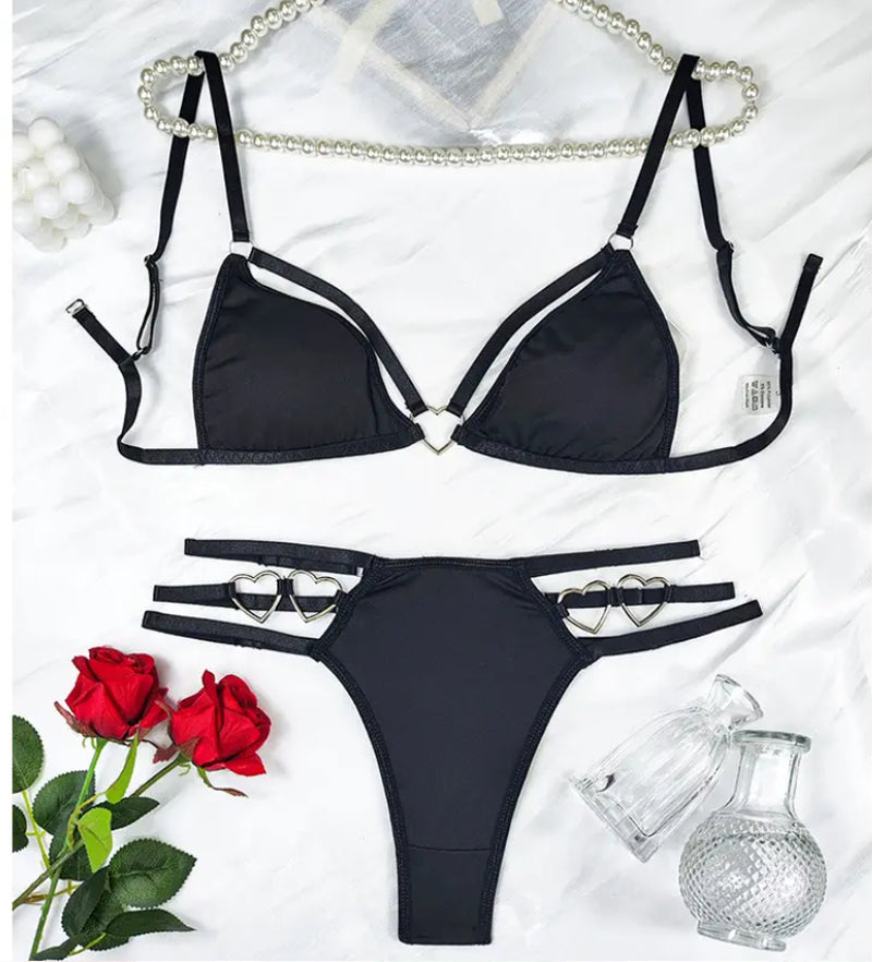 Women'S Sexy-Lingerie Lace Babydoll Bra Thong Set Sleepwear Underwear Nightwear